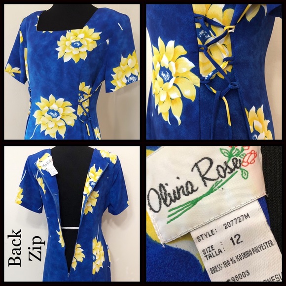 Vintage Olivia Rose Floral Maxi Dress w/ Side Ties - Picture 6 of 8